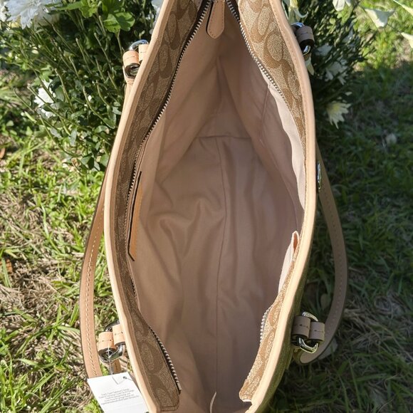 COACH Peyton Signature Zip Top Tote– F28365 Light Khaki/ MSRP $328 - Picture 6 of 15